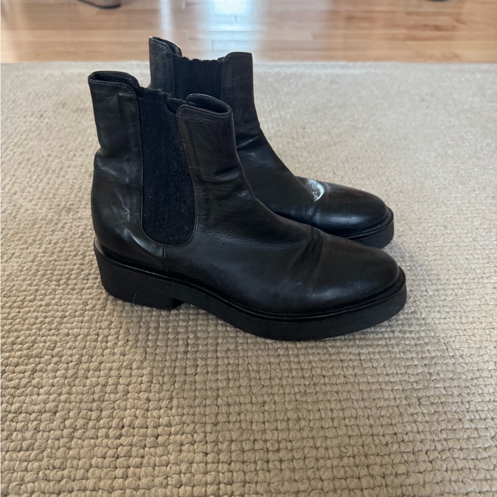 No.6 Black Leather Ankle Boots